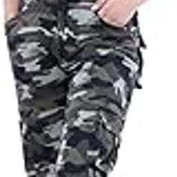 Women Stretchable Dry-Fit Military Lower Camouflage 6 Pocket Trackpant Jogger Sports Gym Pant Green-image-68
