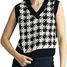 Regular Fit Acrylic Herringbone Sleeveless V-Neck Sweater Vest Sweater-image-75