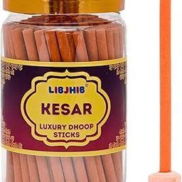LIBJHIB® Kesar (Saffron) Luxury Dhoop Sticks 200 Grams - Luxury Scented Dhoop Sticks for Religious Use, Meditation, Aromatherapy, and Relaxation - Calming Fragrance.-image-90