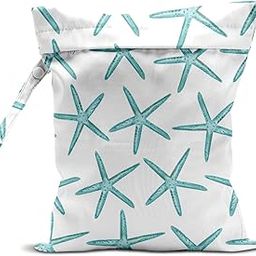 Wet Bag, Wet Dry Bag, Wet Bag for Swimsuit, Travel, Beach, Pool, Stroller, Diapers, Dirty Yoga Gym Clothes, Makeup Bag, Waterproof Reusable Beach Bag Ocean Decor Starfish Sea Horse Anchor-image-88