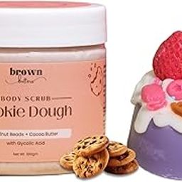 Brown Butters Dessert Spa Duo | Combo of Cookie Dough Exfoliating Body Scrub & Vanilla Cake Scented Soy Wax Candle | Exfoliation with Glycolic Acid | Skin Smoothening & Tan Removal | Sulphate-Free-image-11