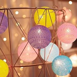 ASHINE Multicolour Cotton Ball Lights for Decoration - 4 Meter, 10 LED for Home Decoration, Christmas Indoor and Outdoor-image-65
