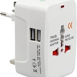 Gadget Hero's All in One Universal Power Adapter with Dual USB Port. Worldwide Travel Adaptor with Surge Protector.-25