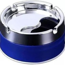 AFFODYL - Plastic and Stainless Steel Windproof Ashtray Rotating Lid Convenient Smokeless Ashtray For Cigarette, Cigar for Home and Office (pack of 1)-10