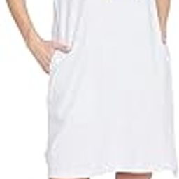 Women's Cotton Chest Print Short Nightdress with Pocket in Grey-image-95