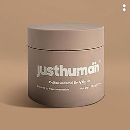 Justhuman Coffee Caramel Body Scrub, Deeply exfoliates, reduces cellulite, Deep cleansing, Tightens, tones & hydrates, Smells like a cafe, Only Natural coffee extracts & Olive oil, 200g-15