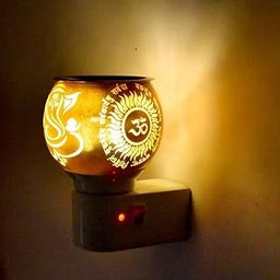 PANCA Glass Kapoor Dani, Electric Camphor Diffuser Ganesh Ji Om Electic Camphor Burne, |Multipurpose Incense Aroma Dhoop Dani| Camphor Burner Diffuser|Electrical Night Lamp-5