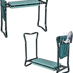 OFFICEJOY 2-in-1 Garden Kneeler and Seat, Folding Garden Seat w/EVA Foam Kneeling Pad & Removable Tools Pouch, Sturdy Steel Frame, No Assembly, Portable Heavy Duty Garden Stool for Women Men Seniors-26