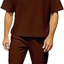 Men’s Oversized Printed Cotton Co-ords Set | Streetwear Summer Lower & T-Shirt Combo | Trendy 2 Piece (ART VENOM)-image-30