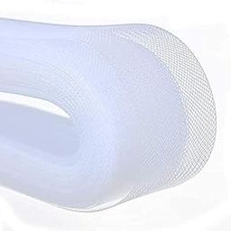 HUNNY- BUNCH Horsehair Braid/Boning Net Strip/Trim Boutique Fabric for Sewing Wedding Dresses, Dance Dress, Skirt, Hat, DIY and Costume Accessories (50 Yard- 1 inch) White-image-12