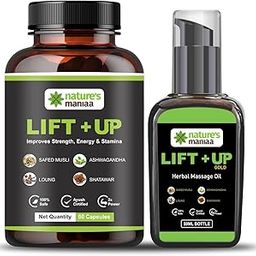 Nature's Maniaa Lift-Up Natural Massage Oil 50 ml And Lift Up Capsule 60 Pies With Pure and Natural Ingredients, No side Effects, FDA Approved Product-87