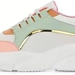 Stylish Casual Sneakers for Women | Trendy Brown & White Lace-Up Shoes with Cushioned Sole_Multi-image-30