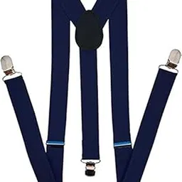krystle Men's Adjustable Elastic Y Back Style Suspenders With Strong Metal Clips (Blue, Free Size)-picture-18