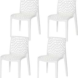 Supreme Web Plastic Chair,Set of 4,Milky White-23