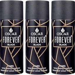 Oscar Forever Black Deodorant Spray Perfume | Long Lasting Woody Aromatic Fragrance | Everyday Body Deodorant Spray | Skin Friendly Deodorant Spray Perfume For Men | 150ml (Pack of 3)-image-11