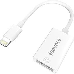 Sounce Lightning to USB Camera Adapter, USB 3.0 OTG Female Cable Connector for iPhone, iPad Supports Card Reader, USB Flash Drive, Camera, Keyboard, Mouse and More - White-image-98
