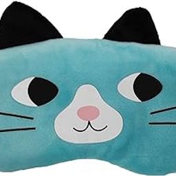 Jenna™ Cute Fur Sleeping Eye Shade Mask Cover for Insomnia, Meditation, Puffy Eyes and Dark Circles Cat Blue-picture-18