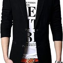 Men's Slim 2-Button Single Breasted Cotton Lightweight Blazer Jacket Sport Coat-picture-3