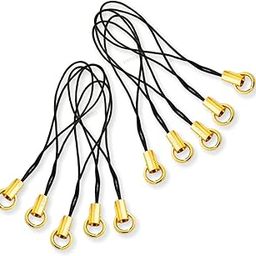 Golden Metal Phone Charm Thread Hanging String Rope Cord Nylon Black with Jump Ring Pack of 10 pcs Clasp for Cell Phone Cover Keyring Pendrive DIY Jewellery Straps with Zip Carry case Pouch-image-91