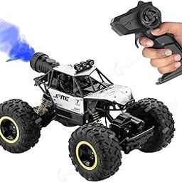 GRAPHENE 1:14 Remote Control Car Big Size Rock Crawler Water Mist Smoke Effect Spray RC Car with Light,Off Road High Speed 4WD Monster Car 45°Climbing Angle Toy Car Big Tires Best Gift for Kids-image-25