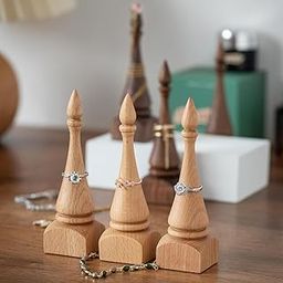 ARTIST INTERNATIONAL Ring Display Stand Finger Rings Holder Tower WoodenPack of 1 Cone Rings Holder Jewelry Ring Display Holder for Gift Home Countertops Shows Deep-image-92
