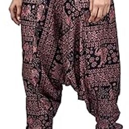 Women's Cotton Harem Pants, Churidar & Salwar Bottoms, Yoga Pants, Elastic Waistband, Multicolour-image-65