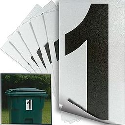 iSYFIX Black Vinyl Number 1 (One) Stickers - 6 Pack 5 inch - Premium Decal, Reflective Background & Pre-Spaced for Mailbox, Signs, Window, Door, Car, Trucks, Home, Business, Address, Indoor & Outdoor-image-28