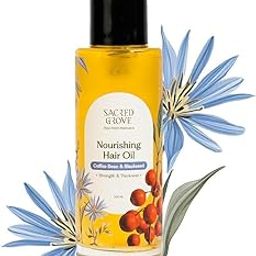 Sacred Grove Nourishing Oil | Improves Hair Texture & Prevents Split Ends | Coffee Bean, Blackseed & Safflower Oil | Made with 6 Potent Raw Herbs Oil | Makes Hair Strong, Shiny & Manageable | 100ml-image-9