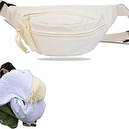 Fanny Bag for Women, Waist Bag for Women & Men, Crossbody Bag with Adjustable Strap, Stylish Waist Pack for Travel, Gym & Outdoor Activities, White-image-114