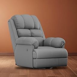 The Sleep Company Luxe Motorised RRR Recliner |Patented SmartGRID Technology| Motorised Single Recliner Sofa with Revolving Mechanism | Rocking Sofa | Unique Lumbar Design | Premium Upholstery | Grey-12