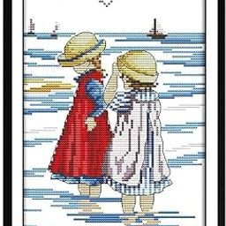 LOOM TREE Stamped Cross Stitch Kit Pre-Printed Pattern Embroidery Kit 14CT 19 x 27cm Needlecrafts & Yarn | Embroidery & Cross Stitch | Hand Embroidery Kits | Cross Stitch Kits-18