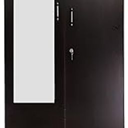 Double Door Wardrobe with Mirror and Drawers in Dark Walnut-image-88