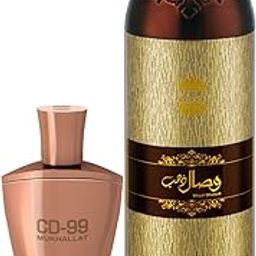 Ajmal CD 99 Mukhallat Concentrated Perfume Oil Floral Oriental Alcohol-free Attar 14ml for Unisex and Wisal Dhahab Deodorant Fruity Floral Fragrance 200ml for Men-16