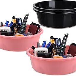 Pack of 4 Desk Organizer | Stationery Organizer | Multipurpose Storage Organizer | Office Supplies for Pen-Pencil-Staplers | Desktop Organizer | 6 LTR | Black & Light Pink-image-92