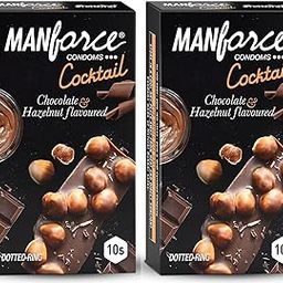 Manforce Cocktail Chocolate & Hazelnut Flavoured Condoms for Men| 20 Count (Pack of 2)| With Dotted Rings| Lubricated Latex Condoms-picture-27