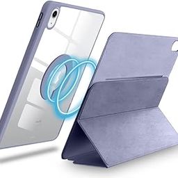 AmazonBasics Magnetic Case Cover for Apple iPad Air 5th/4th Generation 10.9 inch with Trifold Stand Detachable Case, Transparent Back, Soft Sides, Auto Sleep/Wake Case, Pencil Holder- Lavender-image-21