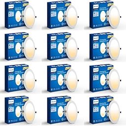 PHILIPS polycarbonate Ultra Glow 15-watt Round LED Downlighter|3 colors in 1 Recessed LED Downlight|LED Ceiling Light for Home and Hall|Cut Out: 6 inch, Color: Tunable White, Pack of 12-image-1