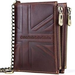 Men's Genuine Leather RFID Blocking Bi-fold Wallet | Upto 8 Card Slots Including 1 ID Window | 2 Zip Closure Currency Compartment & 2 Banknote Compartments (Brown)-11