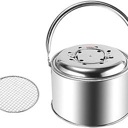 Portable Fire Pit Stainless Steel with Handle Accessories for BBQ Patio M - Fire Pits & Chimineas-picture-20