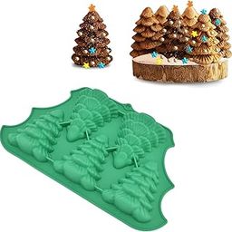 5 SLot Silicone Christmas Tree Mould DIY Baking Christmas Chocolate Candy Cake Muffin Jello Pudding Christmas Holiday Dessert Resin Home Decoration Candle Waxmelts Xmas Tree Handmade Soap Mold-picture-11