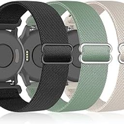 Bolesi 3 Pack 18mm Stretchy Nylon Watch Bands for Garmin Venu 2S / Vivoactive 4S/ Vivoactive 3S,Soft Sport Band Quick Release Wristband Loop Elastic Strap for Men Women-picture-18