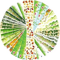 Plant and Leaf Washi Stickers for Journaling Craft DIY Page Border Decor | 9 Design 18 Stripe Landscaping Border Aesthetic Scrapbook Stickers Kit for Junk Journal Planner-picture-10