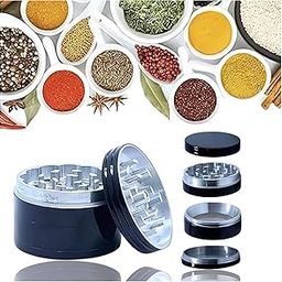 METIER® 50mm Cruser Metal Herb Crusher Herb Grinder/herb Crusher Crusher for Grinding Herbs and Spices with Honey Dust Filter 4 Parts 50mm | Color Black | Pack of 1-picture-18