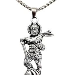 Lord Hanuman Pendant Necklace for Men in Silver colour | 2.5 Inch Bajrangbali Locket with Chain | Religious & Spiritual Jewellery-image-41