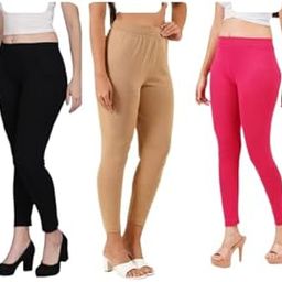 Vedha Creations Womens Jeggings Without Pocket (Buy 2 Get 1 Free) Black, Gold,Rani Pink (Pack of 3)-image-46