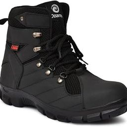 Ozarro Black Genuine Leather Steel Toe Safety Shoes (S4443)-20