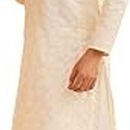 (Since 1958 Men's Silk Blend Cream Kurta With Multi Color Embroidery and Off-White Pyjama-picture-0