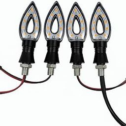 Set of 4 Leaf-Shaped LED Motorcycle Turn Signal Indicators – Amber Yellow Light, Stylish Universal Fit, Waterproof, for Bikes, Scooters, Motorcycles, and ATVs-image-57