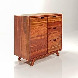 S H Arts Solid Wood Side Board Cabinet for Living Room |Reception Crockery| Books | Side. Cabinet with 3 Drawers & One Cabinet Storage with Adjustable Selves | Sheesham Wood (Honey Finish)-image-42