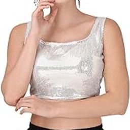 kritika Women's Sequin Heavy Work Sleeveless Readymade Blouse-image-36